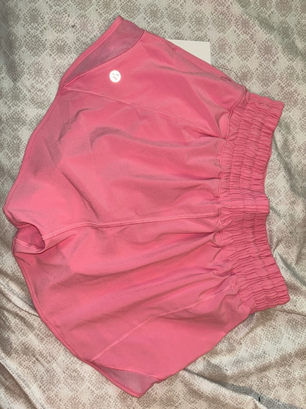lululemon pink gathered waist athletic shorts